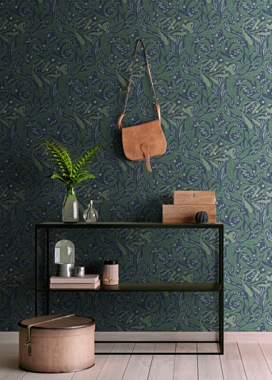 Muriva Vale Leaf Blue & Green