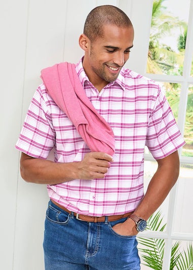 Cotton Traders Rose Short Sleeve Soft Touch Yarn-Dyed Shirt