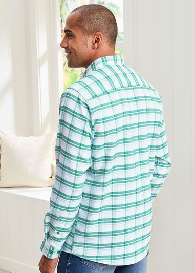 Cotton Traders Aqua Haze Long Sleeve Soft Touch Yarn-Dyed Shirt