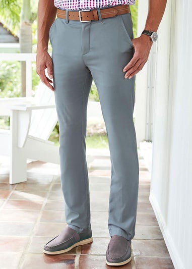 Cotton Traders Chalk Blue Flat Front Stretch Chino Trousers