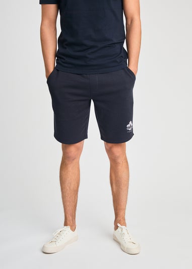 Tokyo Laundry Navy Beach Logo T-Shirt & Jogger Short Set