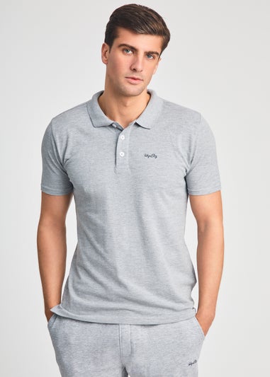 Tokyo Laundry Light Grey 2-Piece Polo Shirt & Shorts Outfit Set