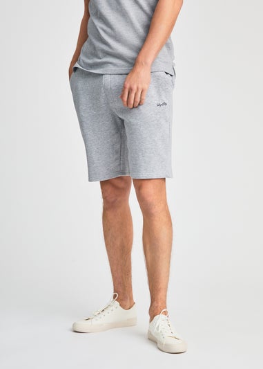 Tokyo Laundry Light Grey 2-Piece Polo Shirt & Shorts Outfit Set