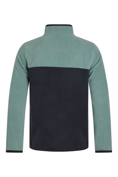 Weird Fish Mineral Blue Tristan 1/4 Zip Colour Block Microfleece