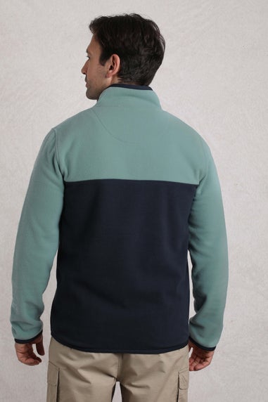 Weird Fish Mineral Blue Tristan 1/4 Zip Colour Block Microfleece