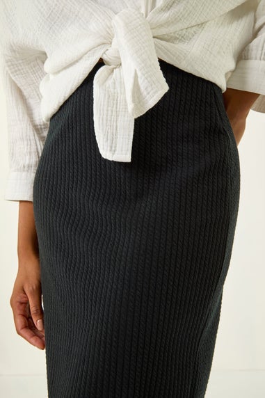 Roman Black Soft Pencil Stretch Skirt