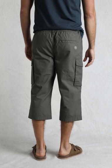Weird Fish Dark Grey Summersville 3/4 Length Ripstop Cargo Trousers