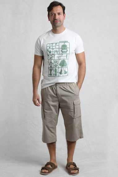 Weird Fish Flint Stone Summersville 3/4 Length Ripstop Cargo Trousers