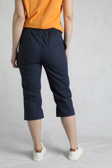Weird Fish Navy Anyar 3/4 Length Ripstop Trousers