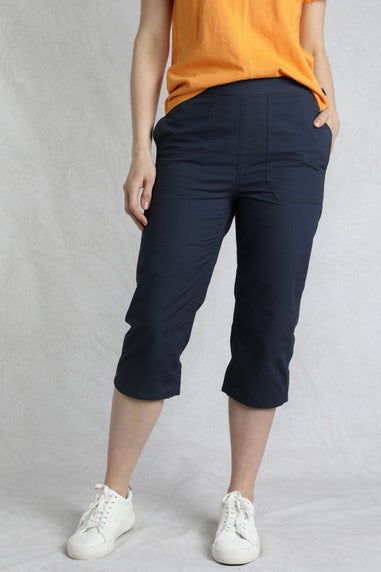 Weird Fish Navy Anyar 3/4 Length Ripstop Trousers