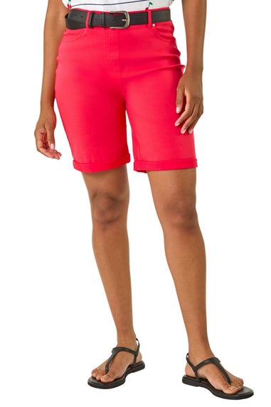 Roman Coral Turn Up Stretch Shorts