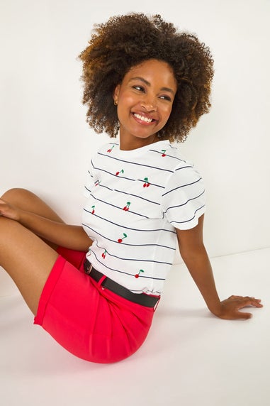 Roman Coral Turn Up Stretch Shorts