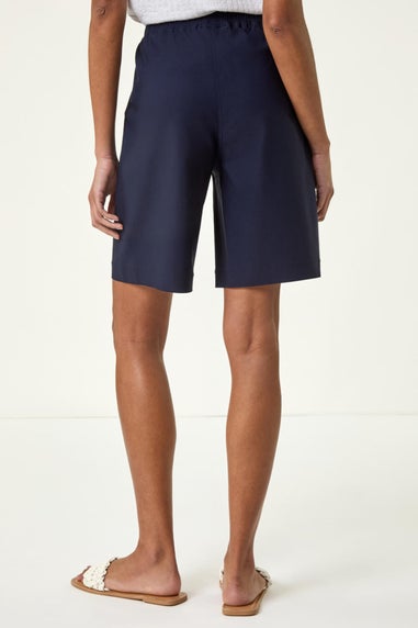 Roman Navy Drawcord Detail Pocket Stretch Shorts