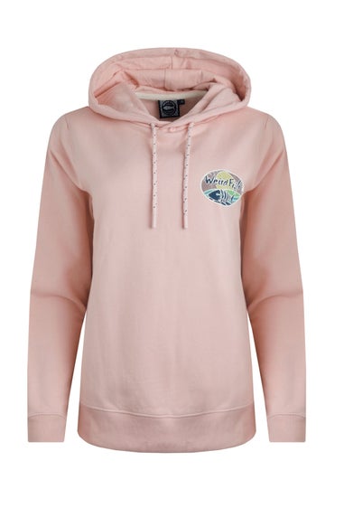 Weird Fish Dusty Rose Kira Back Print Popover Hoodie