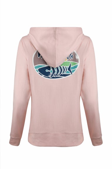 Weird Fish Dusty Rose Kira Back Print Popover Hoodie