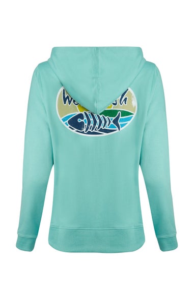Weird Fish Aqua Marine Kira Back Print Popover Hoodie