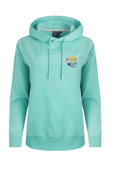 Weird Fish Aqua Marine Kira Back Print Popover Hoodie