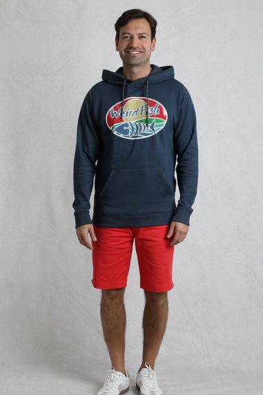 Weird Fish Navy Bryant Graphic Pop Over Hoody