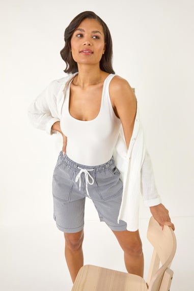 Roman Multi Narrow Stripe Drawcord Shorts