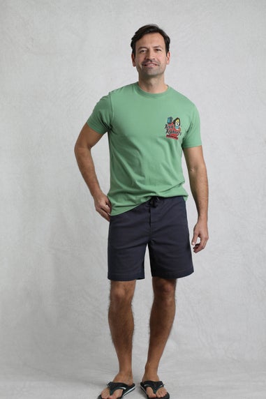 Weird Fish Navy Weston Canvas Shorts