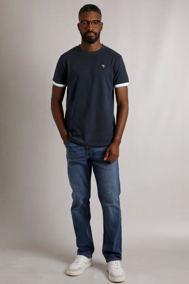 Weird Fish Navy Danville Pique T-Shirt