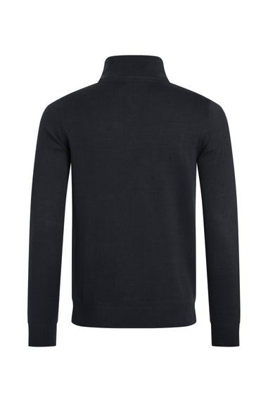 Weird Fish Navy Baxter Fine Knit 1/4 Zip Jumper