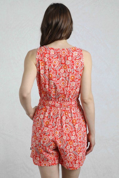 Weird Fish Tango Red Mare Printed Playsuit