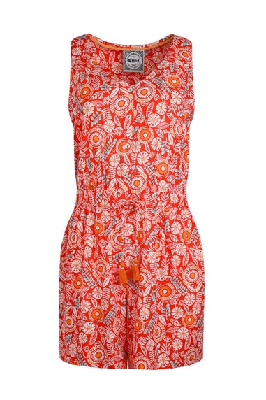 Weird Fish Tango Red Mare Printed Playsuit