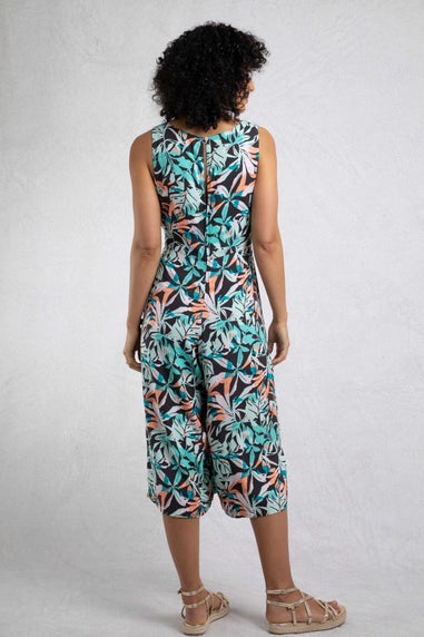 Weird Fish Aqua blue Nalani Printed Jumpsuit