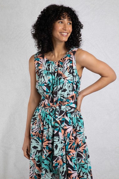 Weird Fish Aqua blue Nalani Printed Jumpsuit