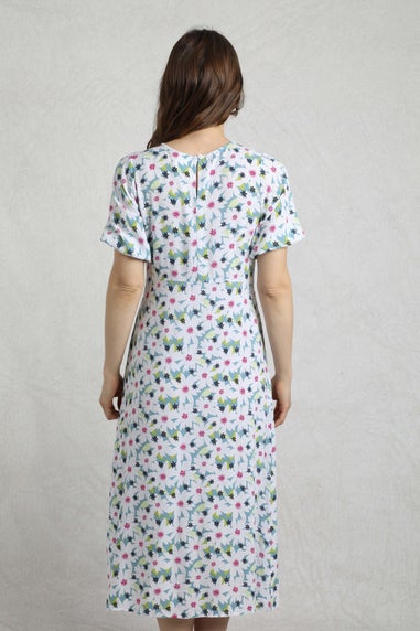 Weird Fish Washed Blue Everly Printed Dress