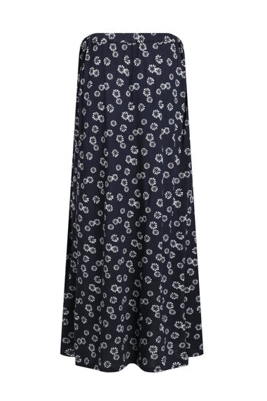Weird Fish Navy Blue Medivet Printed Jersey Maxi Skirt