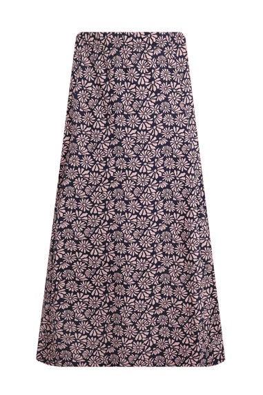Weird Fish Tea Rose Romaro Printed Jersey Midi Skirt