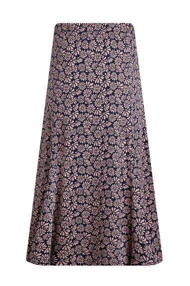 Weird Fish Tea Rose Romaro Printed Jersey Midi Skirt