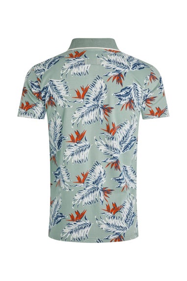 Weird Fish Mineral Blue Sarat Printed Polo Shirt