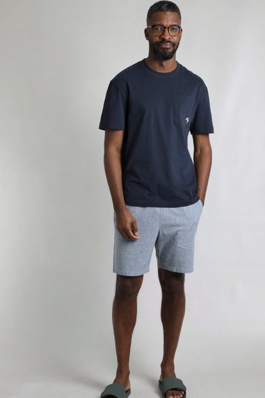 Weird Fish Navy Keaton Super Soft Pocket T-Shirt