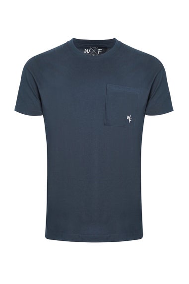 Weird Fish Navy Keaton Super Soft Pocket T-Shirt