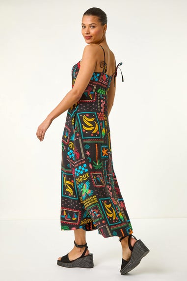 Roman Black Postcard Ric Rac Midi Dress