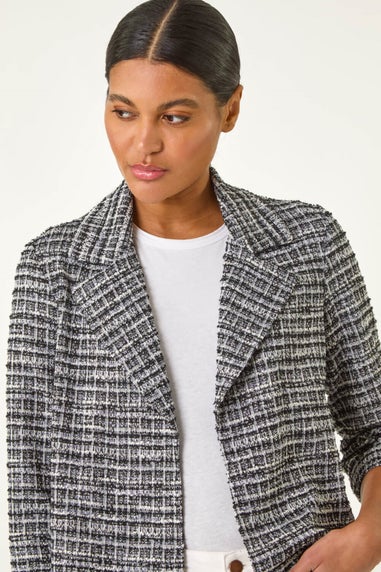 Roman Black Textured Check Blazer