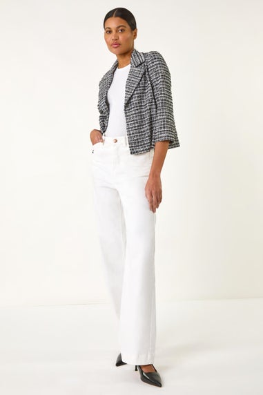 Roman Black Textured Check Blazer