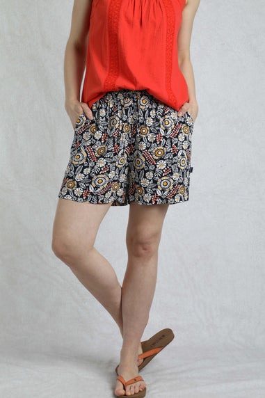 Weird Fish Navy Sundance Printed Shorts