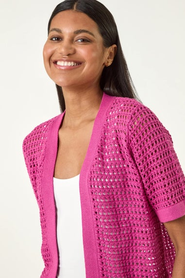 Roman Pink Open Knit Cardigan