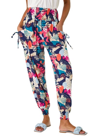 Roman Navy Abstract Tie Pocket Trousers