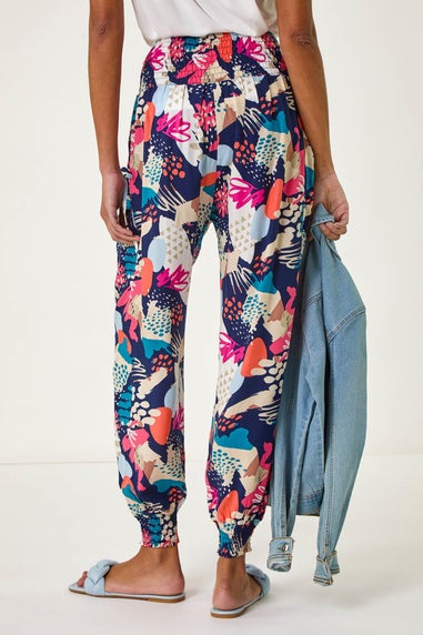 Roman Navy Abstract Tie Pocket Trousers