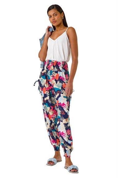 Roman Navy Abstract Tie Pocket Trousers