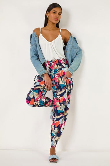 Roman Navy Abstract Tie Pocket Trousers