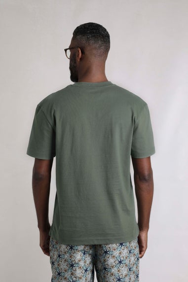 Weird Fish Army Green Keaton Super Soft Pocket T-Shirt