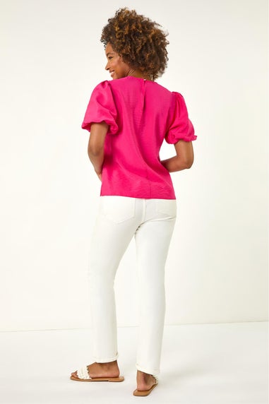 Roman Pink Balloon Short Sleeve Top