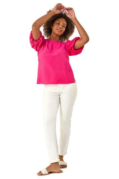 Roman Pink Balloon Short Sleeve Top