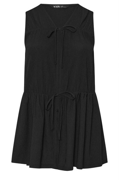 Yours Curve Black Bow Tie Front Top